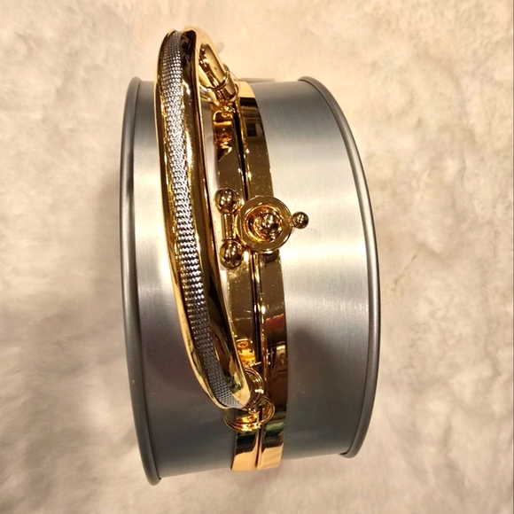 Stainless Brushed Silver & Gold Crossbody Bag - Picture 3 of 9